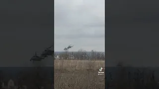Russian Apache attack helicopter moveing across Ukraine getting lock on by American javelin
