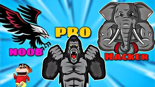 NOOB VS PRO VS HACKER IN ANIMAL MASTER | SHINCHAN and CHOP | IamBolt Gaming