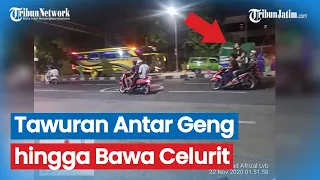 Viral Tawuran Pemuda di Surabaya, Bawa Sajam Berhadapan di Jalan Raya