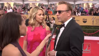 Kevin Costner and wife at SAGAwards