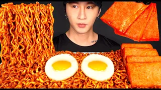 ASMR BLACK BEAN FIRE NOODLES & SPAM MUKBANG (No Talking) COOKING & EATING SOUNDS | Zach Choi ASMR