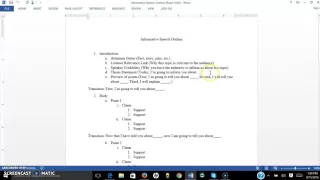 Informative Speech Outline Overview