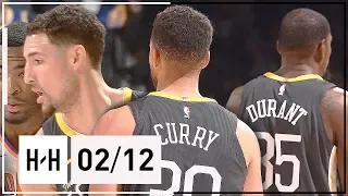 Stephen Curry, Kevin Durant & Klay Thompson BIG 3 Highlights Warriors vs Suns (2018.02.12) - EASY!