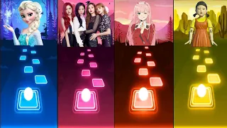 Elsa - Let It Go VS BlACKPINK - How You Like That VS Phao - 2 Phut Ho VS Squid Game Tiles Hop