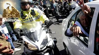 Traslado de López Obrador a Palacio Nacional tras toma de posesión