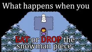 Undertale - Using or Dropping the Snowman Piece in front of the Snowman