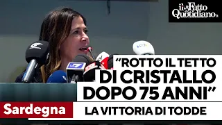 Sardegna, Todde è governatrice: "Orgogliosa, rotto il vetro di cristallo dopo 75 anni"