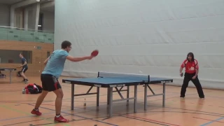 Tabletennis Ballonabwehr Practicing Tilman Kisslinger Reinhard Steinbrecher CVJM Unterasbach 20161