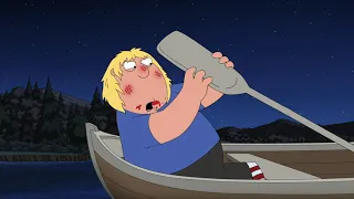 The fight between Stewie and Chris on the boat