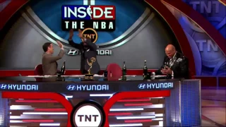 Shaq Tackles Kenny Smith Birthday Statue on Inside the NBA