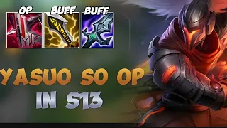 YASUO IS TOO STRONG WITH BUFFED ITEMS! (RUNES AND BUILD) WILD RIFT