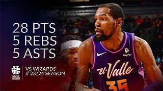 Kevin Durant 28 pts 5 rebs 5 asts vs Wizards 23/24 season