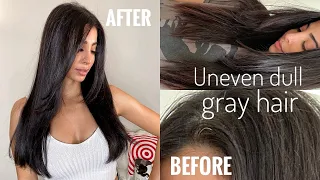 Coloring my Gray & Uneven Hair Color | Schwarzkopf Simply Color