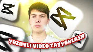 🛑 Yozuvli video tayyorlash.  CAP CUT orqali 🛑