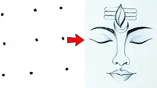 Lord Shiva drawing / Mahadev pencil sketch / Bholenath Drawing Easy / pencil drawing / dots drawing