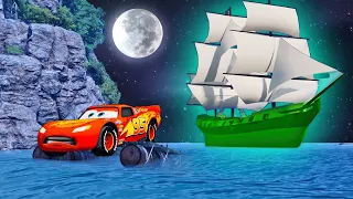 GHOST SHIP vs LIGHTNING MCQUEEN and PIXAR CARS in BeamNG.drive