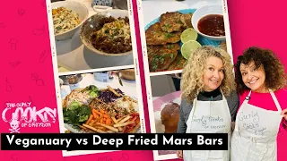 THE CURLY COOKS of CROYDON - Veganuary vs Deep Fried Mars Bars 2024 #1