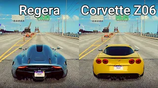 NFS Heat: Koenigsegg Regera vs Chevrolet Corvette Z06 - Drag Race