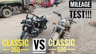Classic 350 vs Classic 500 Mileage Test in 1 litre | shocking results | Moto Junction