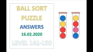 Ball Sort Puzzle Answers Level 141 142 143 144 145 146 147 148 149 150 Solutions Walkthrough