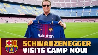 Arnold Schwarzenegger visits the Camp Nou!