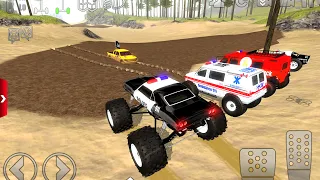 Offroad Outlaws Fire Truck, Police Car, Ambulance Dirt Cars Extreme Off-Road #1 Android Gameplay