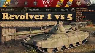 Revolver 1 vs 5 🔝 World of Tanks 🔝 Progetto M40 mod. 65 ✔️