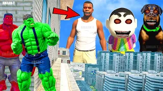 Franklin and Shinchan & Pinchan play HIDE AND KILL with Squid Game Doll In GTA 5