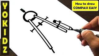 HOW TO DRAW COMPASS EASY