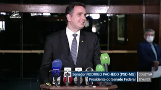 Presidente do Senado fala sobre aprovação e votação da PEC dos Precatórios Pacheco /27/10/2021