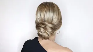 ЭЛЕГАНТНЫЙ ПУЧОК, КОТОРЫЙ ЛЕГКО ПОВТОРИТЬ НА СЕБЕ | ELEGANT UPDO HAIRSTYLE FOR MEDIUM HAIR