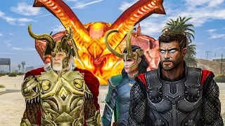 Surtur vs Odin, Thor & Loki - GTA 5 - CocoBibu