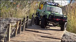 RC CRAWLER 4x4 Off Road, Wood Bridge, Natural Driving [ Rc group 4x4 Barcelona ] Scale 1/10