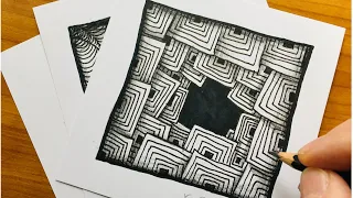 3 Zentangle Patterns in 3D - Drawing Patterns #3