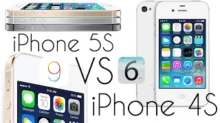 iPhone 4S iOS 6.1.3 vs iPhone 5S iOS 9 Битва!!!