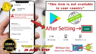 How To Change Country in Google Play Store 2024 | HOW TO FIX item isn't available in your country