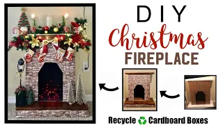 DIY CARDBOARD FIREPLACE FOR THE HOLIDAYS