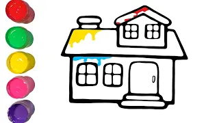 How to draw and color a house / Як намалювати і розфарбувати будинок