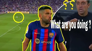 xavi is Furious with the performance of jordi alba !!? vs rayo vallecano