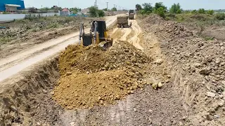 Amazing Nice Incredible Building Road By Equipment Dozer Pushing and Truck Spreading Soil