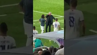 Real Madrid's coach Carlo Ancelotti, Marcelo & Toni Kroos. What a moment!