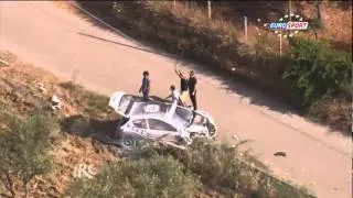 IRC Rally Targa Florio 2012 - SS 8 crash of Craig Breen and co-driver Robert Gareth