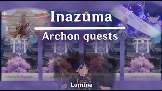 ✨ Genshin Impact | All Inazuma Archon quests | All Cinematic Cutscenes | Lumine version ✨