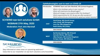 SCHWIND Webinar: Ophthalmologists east-to-west on COVID-19 recorded on 27 May 2020