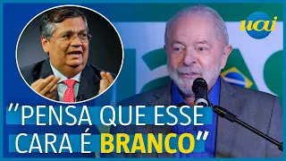 Questionado, Lula aponta para Dino: 'ele é branco?'