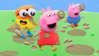 Peppa Pig Official Channel | Doh-doh and Peppa Pig's Puddle Jump | Play-Doh Show Stop Motion
