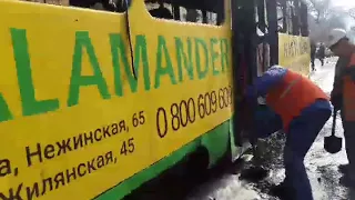 На Старопортофранковской сгорел трамвай