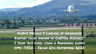 Airbus Beluga 5 Landing at Hawarden Airport.