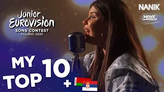 MY TOP 10 + 🇧🇾 🇷🇸 (so far) - Junior Eurovision 2020 | NANIK ESC