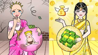 Rich VS Poor Pregnant NEW FASHION - Barbie Mother & Daughter Handmade - DIY Arts & Paper Crafts